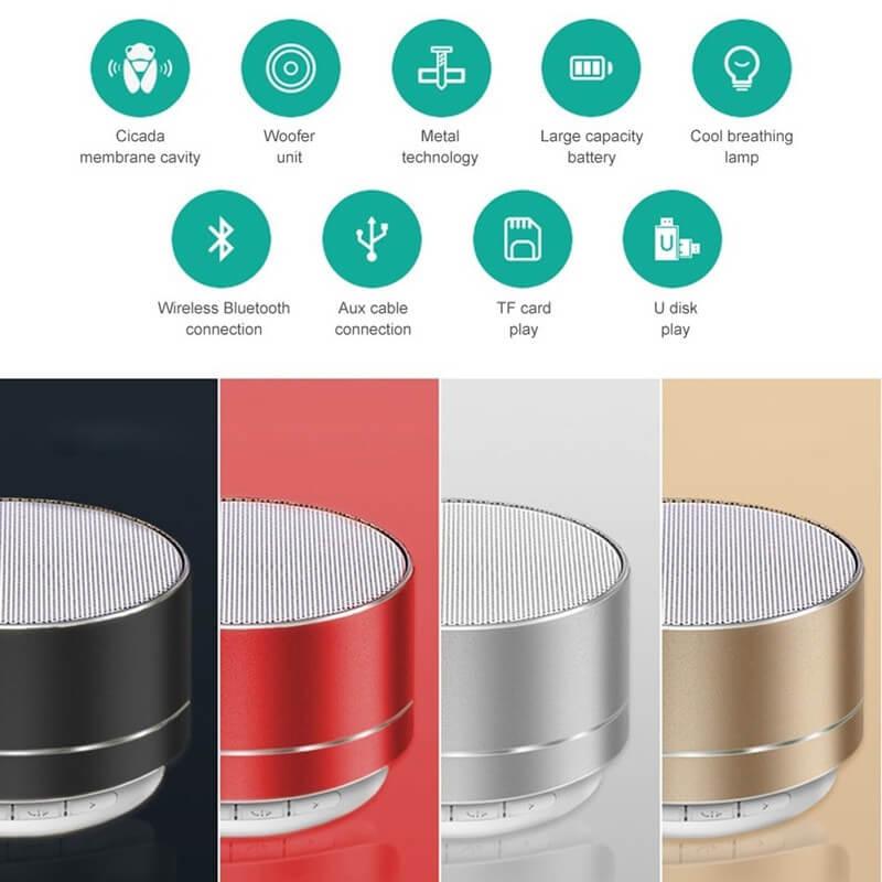 A10 Sem Fio Bluetooth Speaker Pequeno Canhão De Aço Subwoofer Portátil - Loja Sua Recompensa