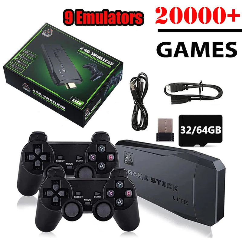 GameStation Retro 4K – Console com Gamepad Sem Fio e 20.000+ Jogos Clássicos Integrados